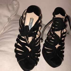 Prada black suede heel